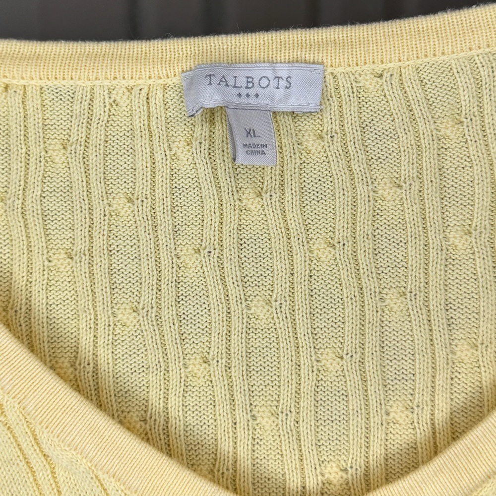 Talbots Lemon V-Neck Sweater - Picture 3 of 3